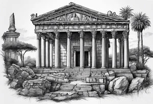 Ancient roman ruins tattoo idea