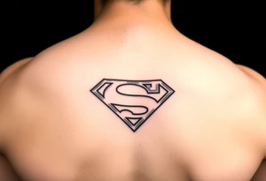 A hand tattoo that looks like the superman symbol but instead Says Soopa Villan tattoo idea