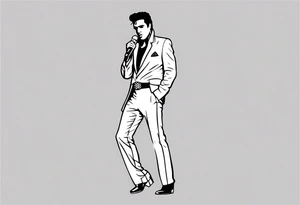 Elvis Full Body Pose simple tattoo idea