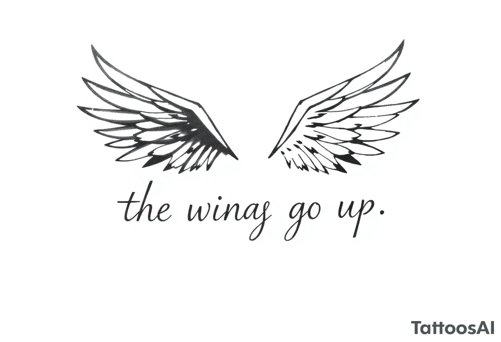 the wings go up

This tattoo design features a pair symmetrical angel wings drawn in black ink with a rough, sketch-like style. The left wing is darker, more defined, and appears denser, while the right wing is lighter, more delicate, and fragmented, creating a contrast between the two. The feathers are sharp and irregular, with fine lines and stray strokes extending outward, adding a raw and artistic feel. The overall look is dynamic and slightly chaotic, giving the impression of movement or an unfinished, ethereal form. This design symbolizes duality, freedom, transformation, or even struggle, making it a meaningful and visually striking tattoo. tattoo idea