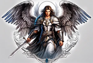 Michael the Archangel protecting someone tattoo idea