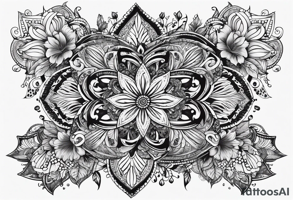 Tatouage crâne sur fond de mandala, tattoo idea