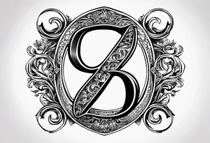 Infinity symbol with a letter B and 2 letter J’s tattoo idea