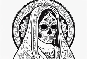 Minimalist Santa Muerte tattoo idea