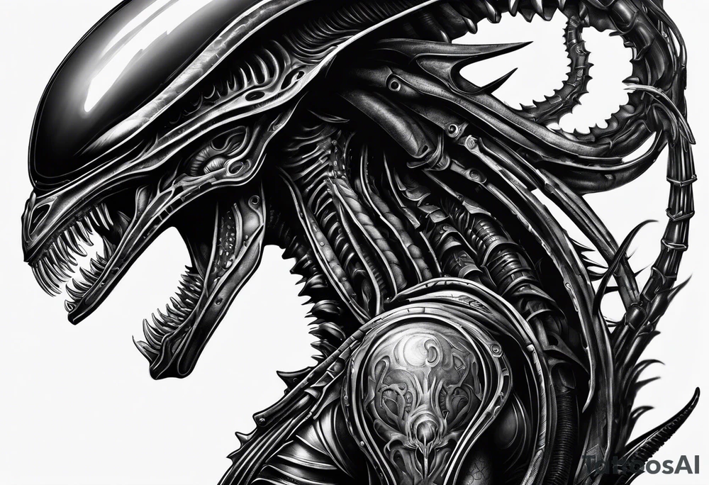 xenomorph, sleeve tattoo idea