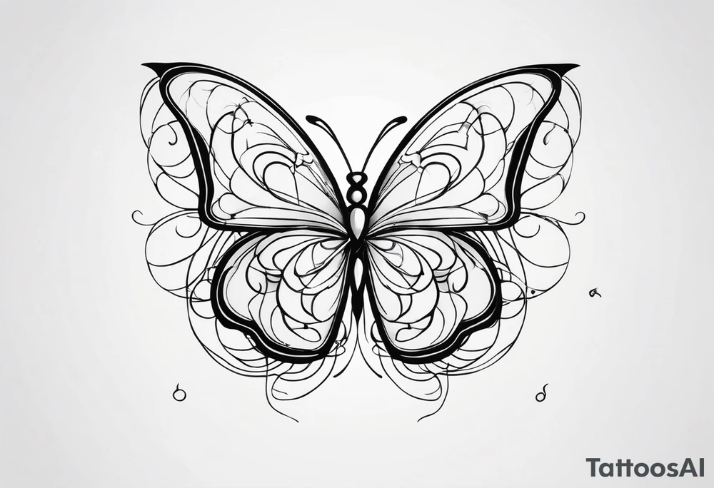 A butterfly mixed with brain on your wings tattoo idea