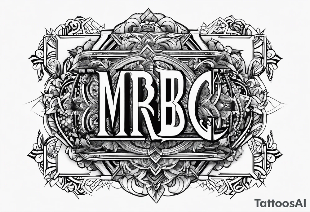 only letters "MRBG" tattoo idea