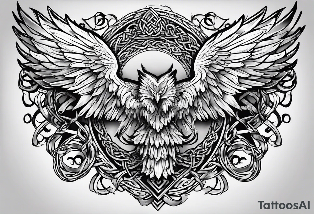 celtic wings tattoo idea