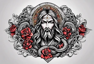 Almighty Jesus killed the Serpent tattoo idea