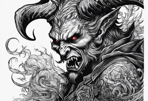 Demon stalking a boy tattoo idea