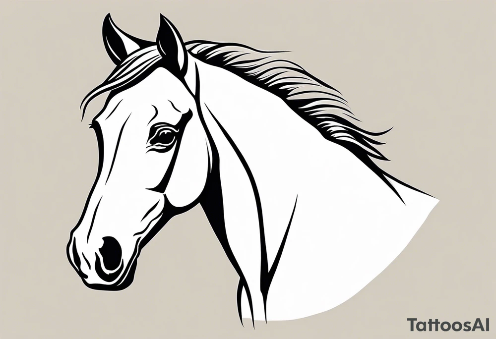 Welsh pony horse head with white face markings tattoo idea