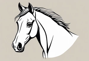 Welsh pony horse head with white face markings tattoo idea