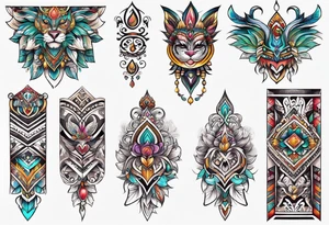 indian tribal leg sleeve tattoo idea