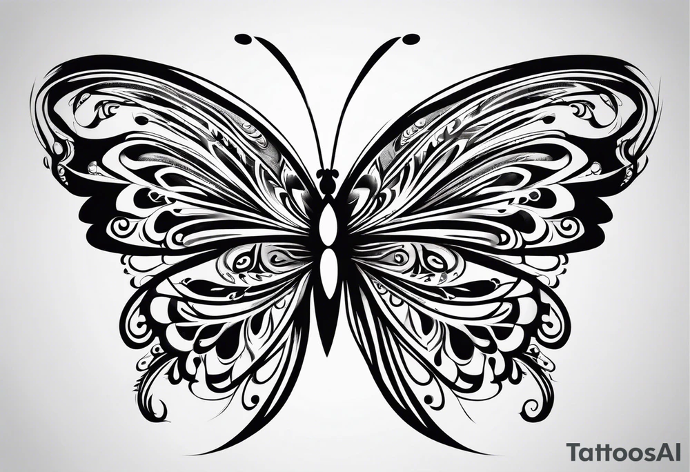 Butterfly, tribal, simple tattoo idea