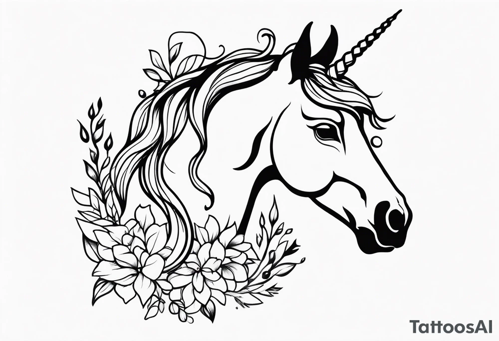 Whimsical Unicorn tattoo idea