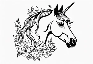 Whimsical Unicorn tattoo idea