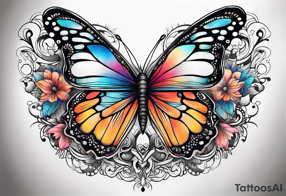 butterfly sleeve tattoo idea