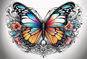 butterfly sleeve tattoo idea