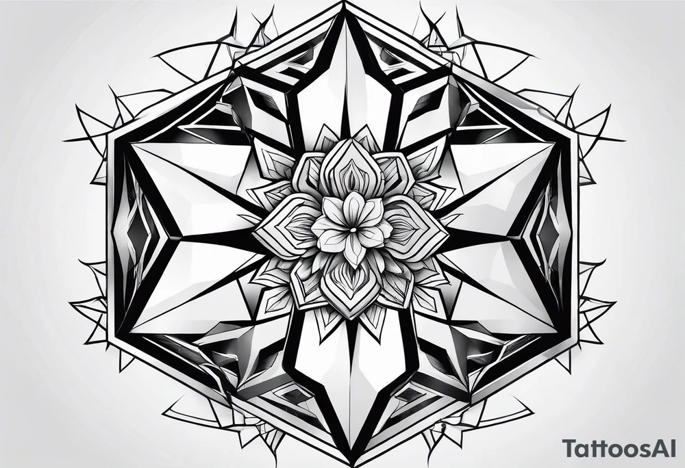 black hexagons tattoo idea