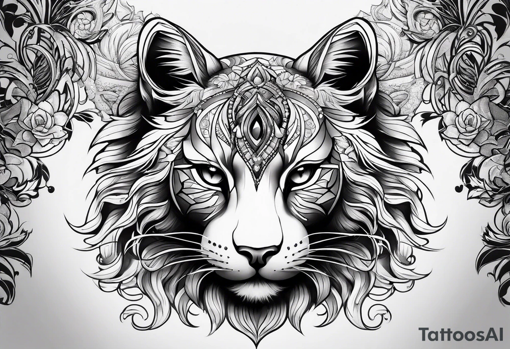 big cat tattoo idea