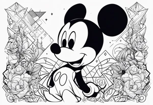 futuristic disney characters tattoo idea