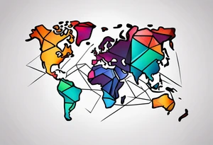 geography, all cultures of the world, abstract, simple tattoo idea