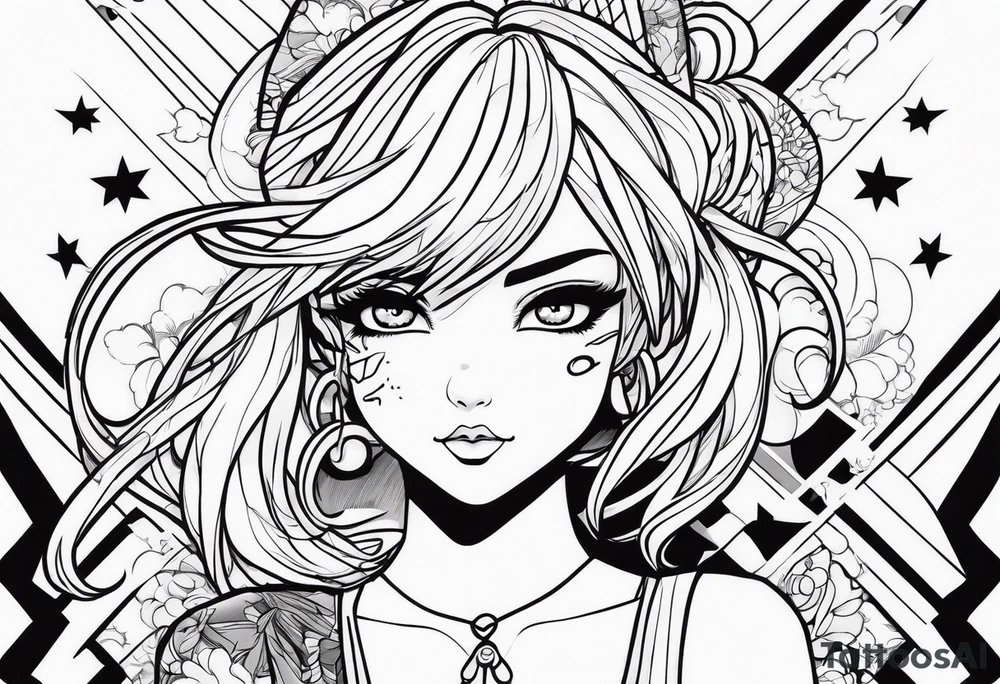 Anime girl tattoo idea