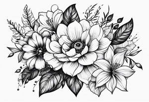Feminine flowers tattoo idea