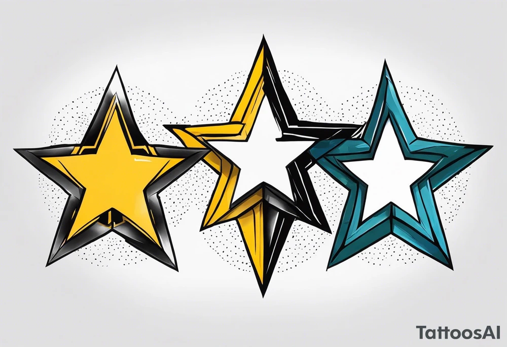 3 stages of a star tattoo idea