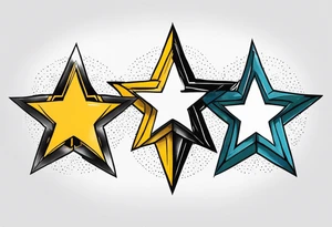3 stages of a star tattoo idea