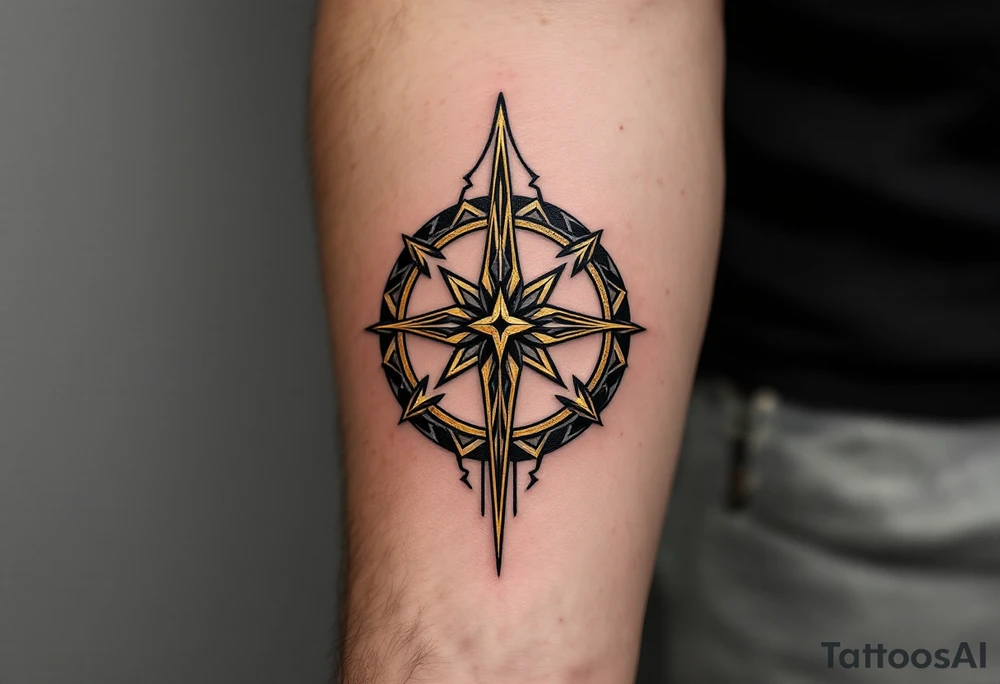 A golden Rodimych symbol marks family heritage and protection through the male line. tattoo idea