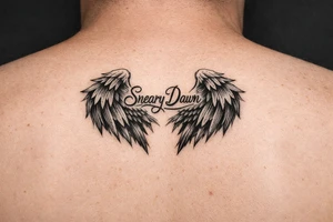 Sneary Dawn wrote inside angel wings tattoo idea