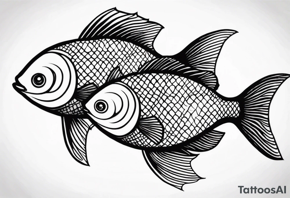 Two coi fish swimming to eachother tattoo idea