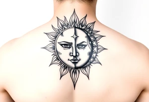 sunface (sunsign in aquarius) moonface (moonsign in pisces) tattoo idea