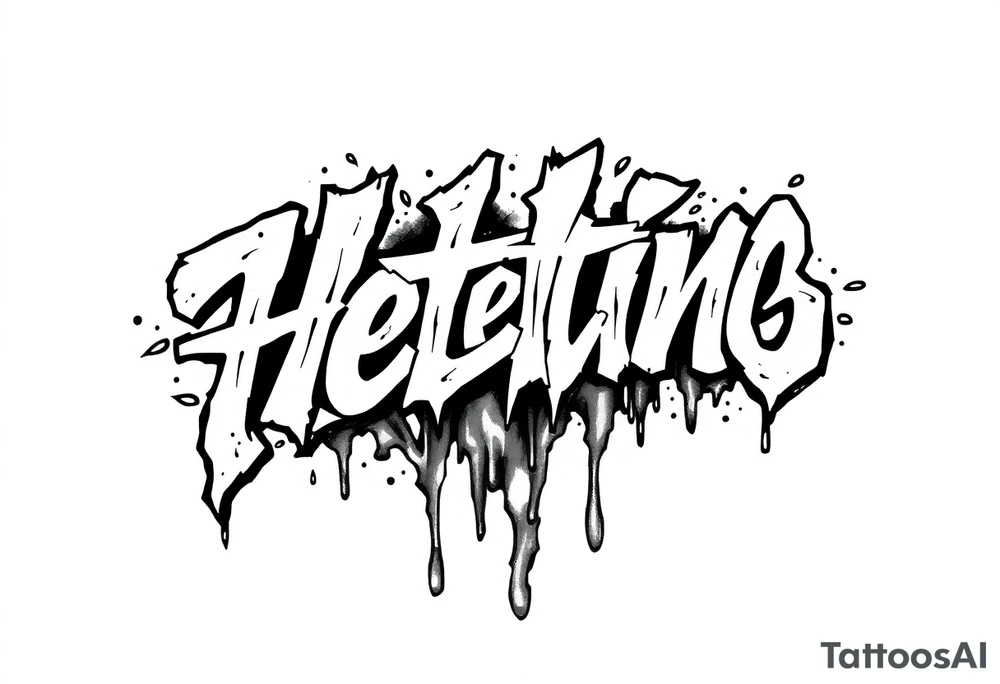 Graffiti lettering that looks like it's melting tattoo idea