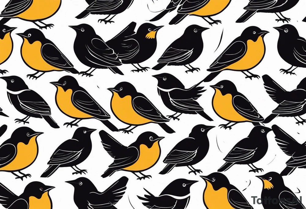 Black birds tattoo idea