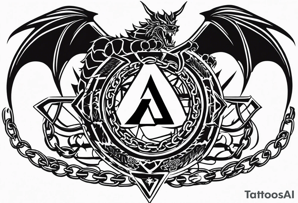 Valhalla sword shield dragon axe Valknut barbed wire chains tattoo idea Valhalla sword shield dragon axe Valknut barbed wire chains tattoo idea