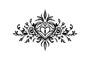 The name Aiden hearts and roses and vines tattoo idea