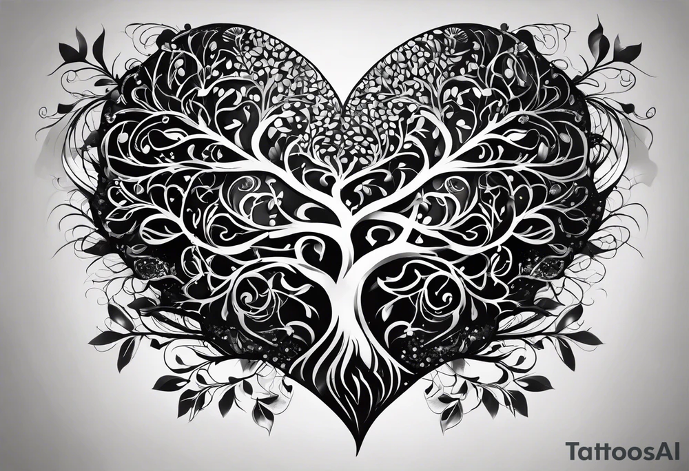 Brain, heart, love, abstract, symbolism, perseverance, heart break makes you strong, worth it, pain makes you stronger, strength, tree, travel tattoo idea