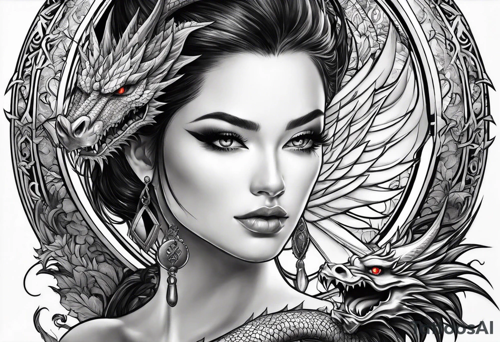 show me a tattoo design where there is a sword and a dragon wrapped around it tattoo idea
