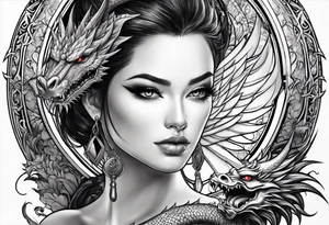 show me a tattoo design where there is a sword and a dragon wrapped around it tattoo idea