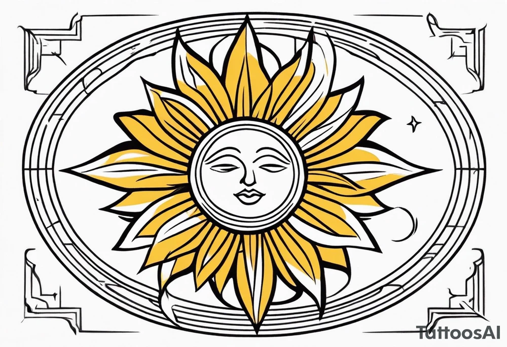 A very simple, fine-lined sun tattoo idea