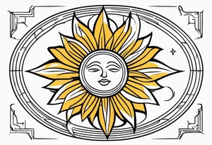 A very simple, fine-lined sun tattoo idea