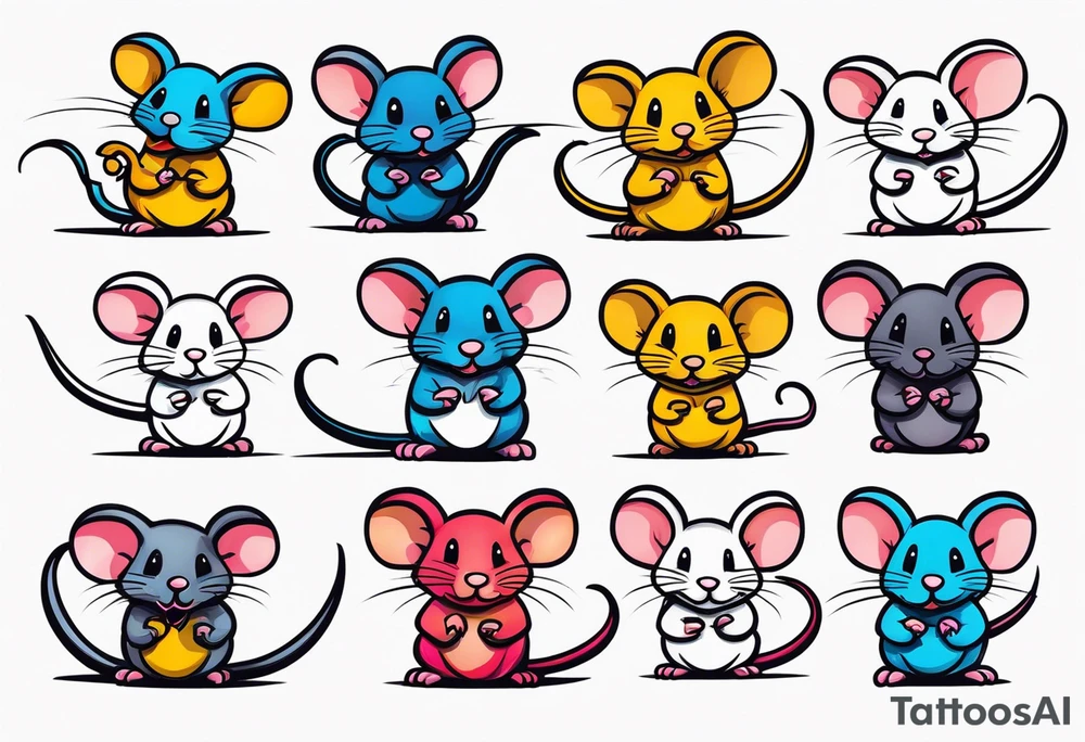 A collection of rats or mice whose tails are intertwined and bound together in some way. tattoo idea