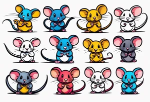 A collection of rats or mice whose tails are intertwined and bound together in some way. tattoo idea