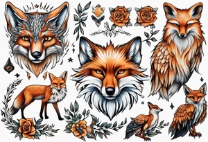 ein Tier aus Fuchs und Eule tattoo idea