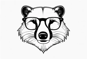 cute badger with glasses on tattoo idea
