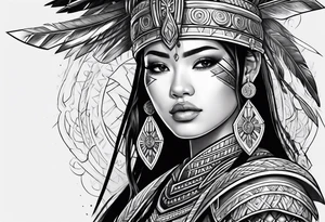Ilocano warrior pretty face sword arrows alibaba tattoo idea