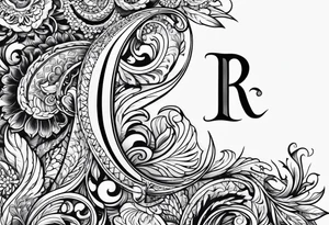 Fine Tatoo design with the letter R and L tattoo idea