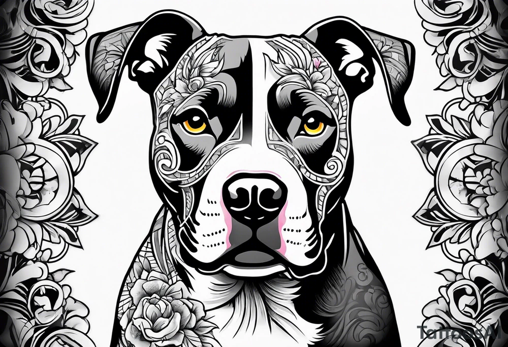 pit bull
 punk rock tattoo idea